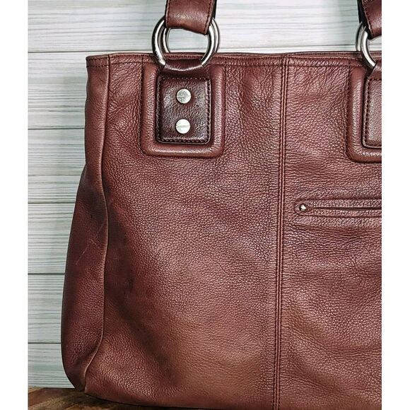 B Makowsky Leather Hobo Tote Large Brown Shoulder Bag Purse Weekender - Picture 14 of 16